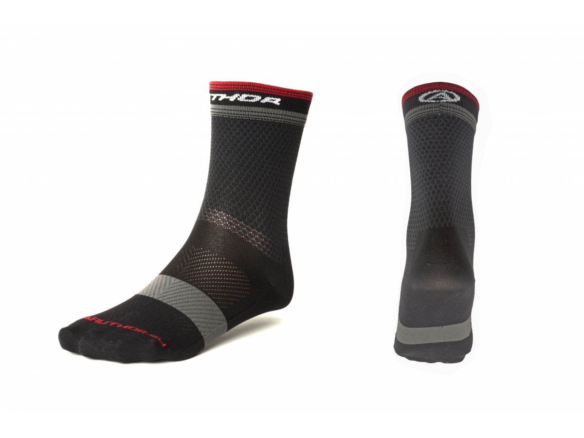 Ponožky Author Stripe X0 černá/šedá/červená XL 43-46