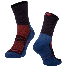 Ponožky Force Polar modrá/červená L-XL 42-47