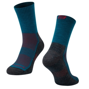 Ponožky Force Polar tyrkysová/červená L-XL 42-47
