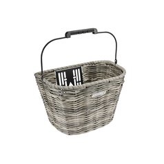 Přední tkaný košík do každého počasí Electra s rychloupínákem ŠEDÁ 34cm (l) x 26cm (w) x 2
